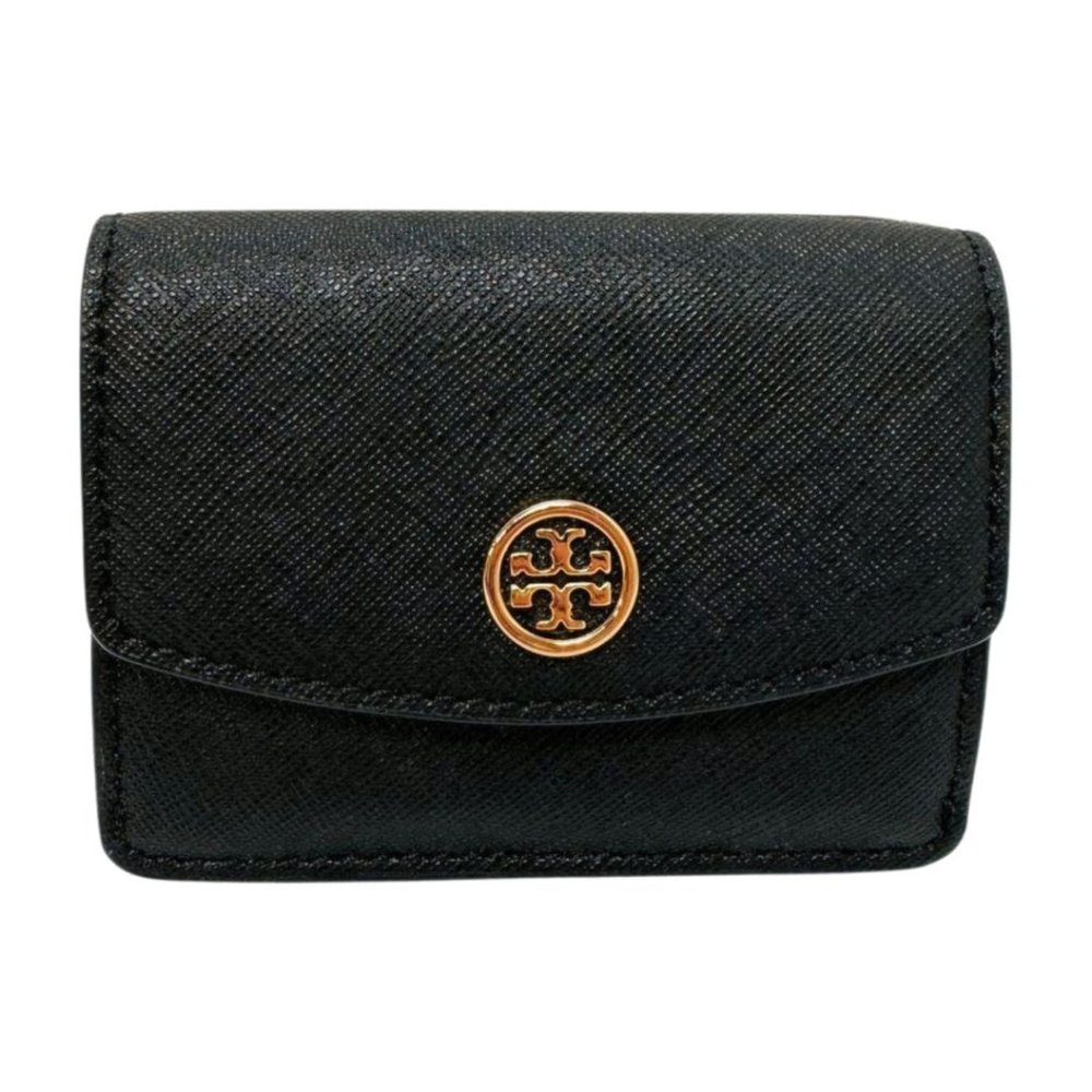 Tory Burch Robinson Tri-Fold Mini Wallet Black